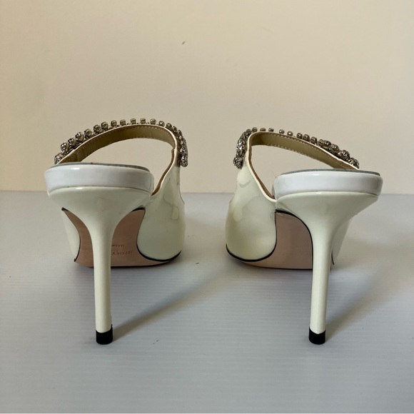 Jimmy Choo Bing 65 Linen Patent Leather Mules with Crystal Strap size 39 - Picture 9 of 10